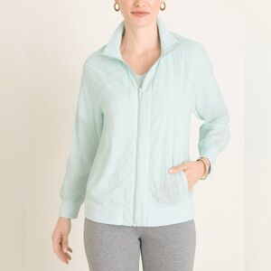 Chico’s Zenergy Mint Green Zip-Up Lightweight Jacket Women’s Size 3 (US 16/18)